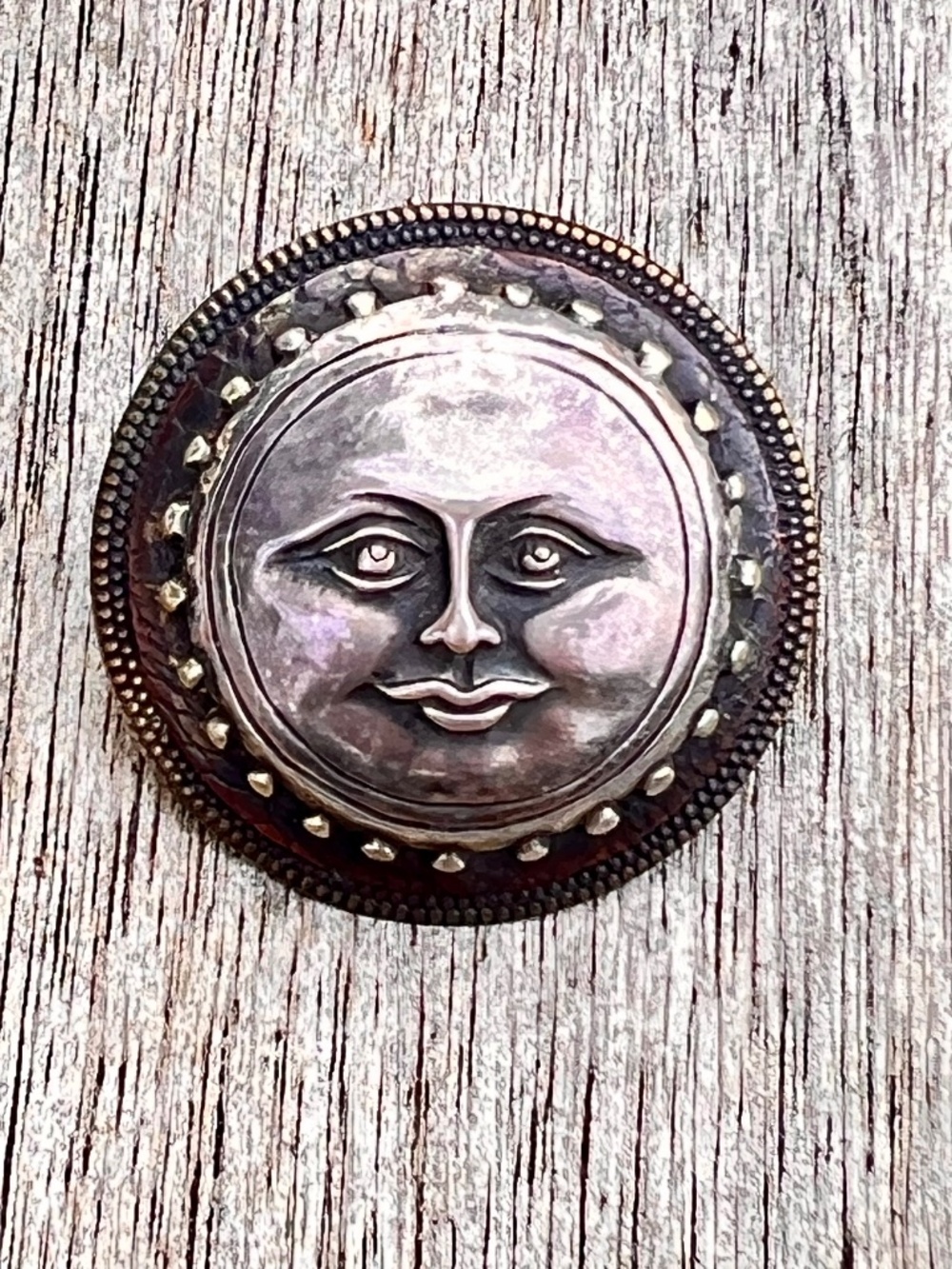 Vintage Signed Tabra Moon Face Celestial Single Statement Earring